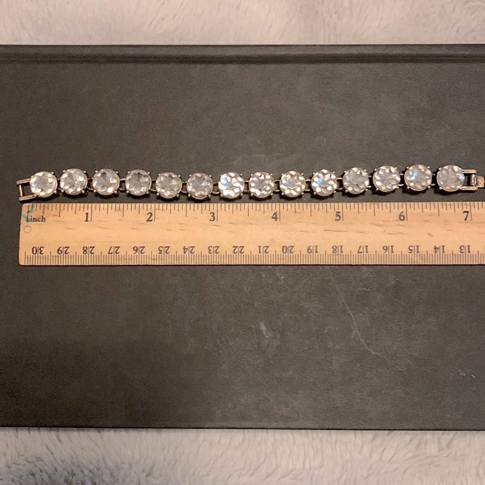 Chloe + Isabel Brass Gold Crystal Bracelet - Heirloom -Costume Jewelry- Holiday